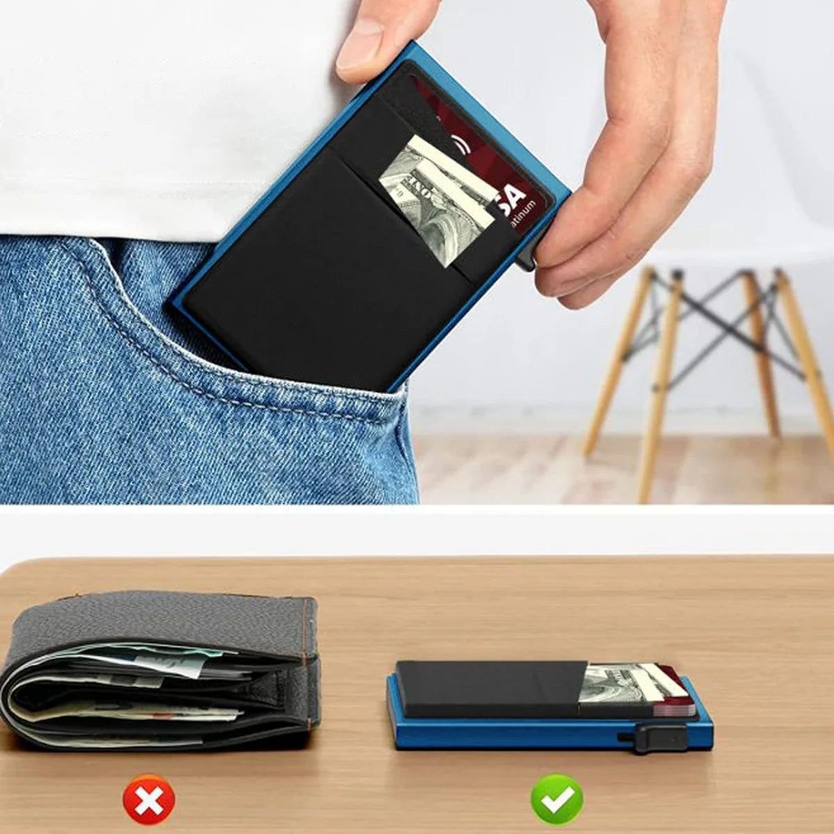 Urban Atlas Anti-theft Cards Protectors Card Holder Minimalist Smart Wallet RFID